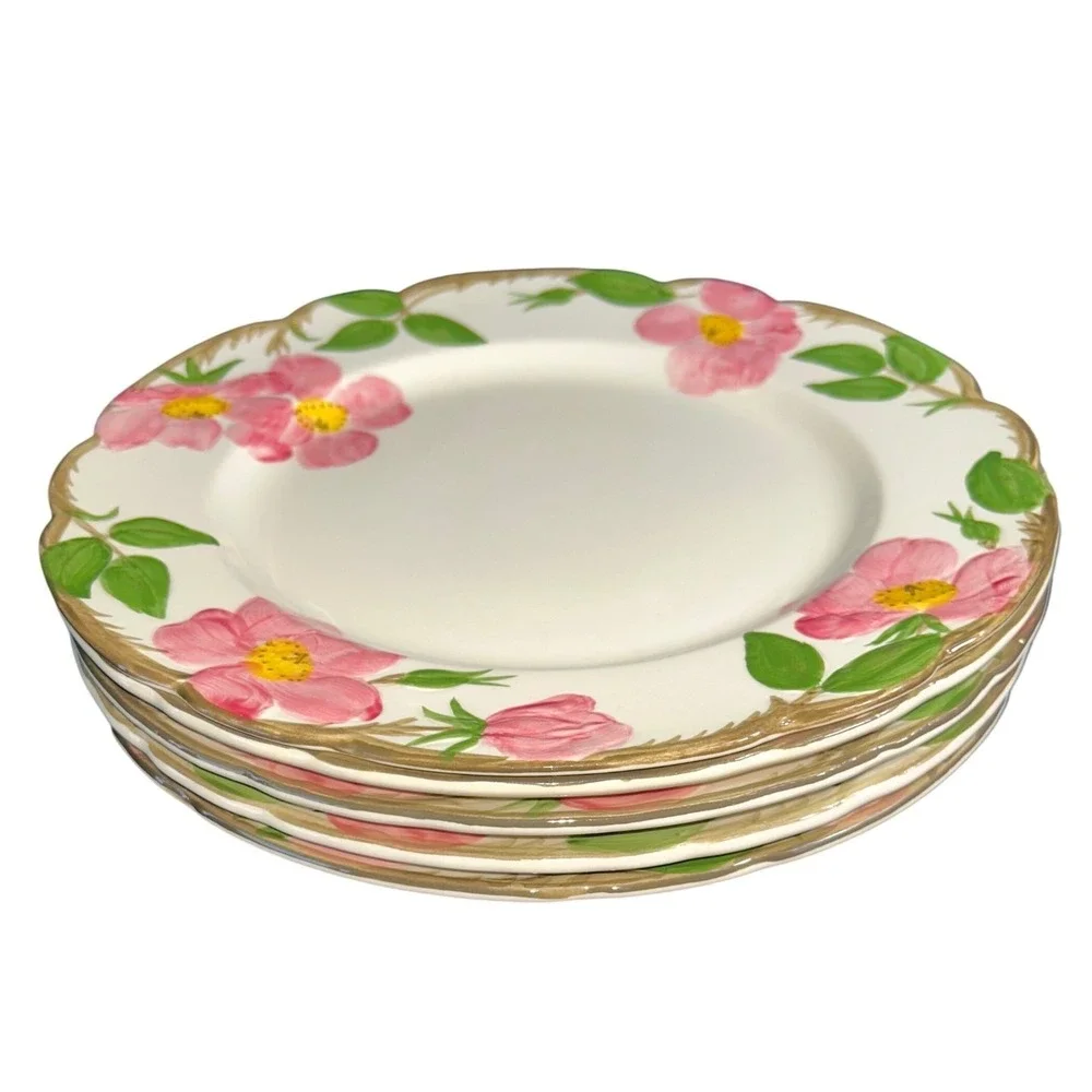Franciscan Desert Rose Dinner Plates Set of 5 Pink Floral Made in USA 10.5 Inch - Picture 1 of 7